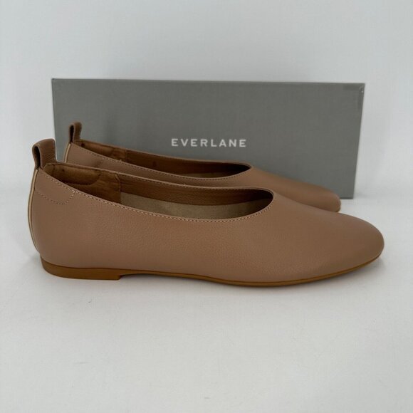 Everlane The Italian Leather Day Glove Flats in Tan-Brown sz 10.5 Women's NIB - Picture 2 of 6